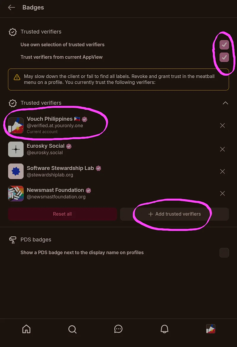 Witchsky: Enable Custom Verifiers, then click the 'Add trusted verifiers' button.
